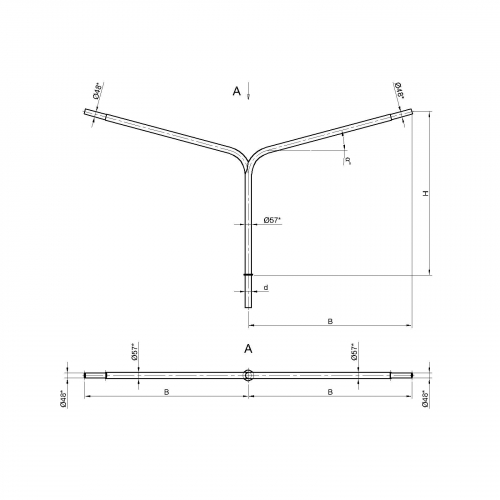 Консольный кронштейн двухрожковый К3-1,5-2,5-1-1